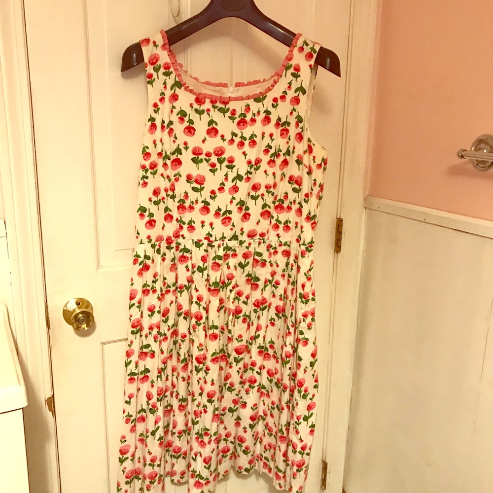 Talbots size 16 pink and white floral dress.